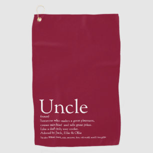 Cool Modern World's Best Uncle Funcle Definition Golf Towel