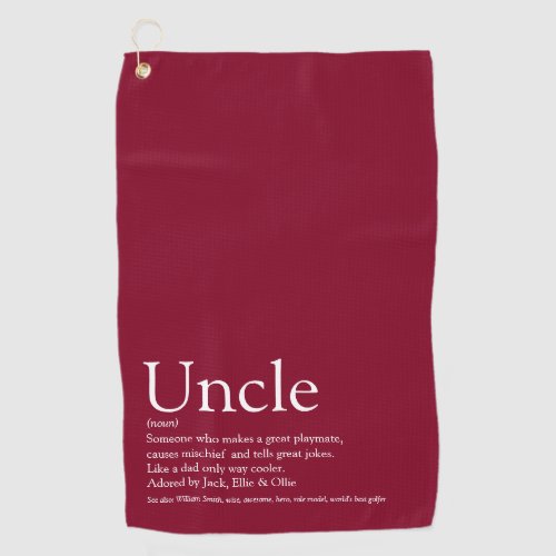 Cool Modern Worlds Best Uncle Funcle Definition Golf Towel