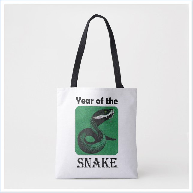 Cool Modern Year of the Snake Chinese Zodiac Tote Bag (Creator Uploaded)