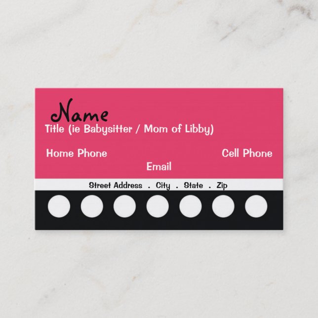 Cool Mom Business Card (Front)