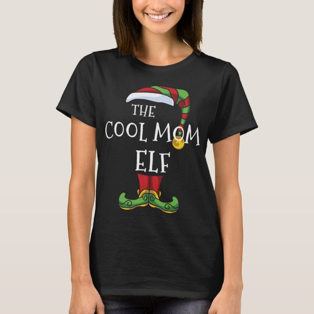 Cool Mom Elf Family Matching Christmas Funny Pajam T-Shirt (Front)