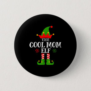 Cool Mom Elf Funny Matching Family Christmas Pajam Button