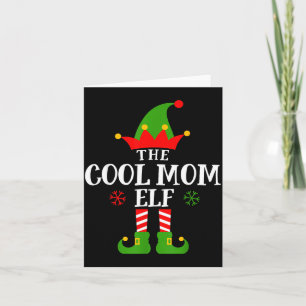 Cool Mom Elf Funny Matching Family Christmas Pajam Card