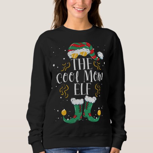 Cool Mom Elf Matching Family Christmas Pajama Sweatshirt