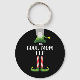 Cool Mom Elf Matching Family Group Christmas Party Keychain