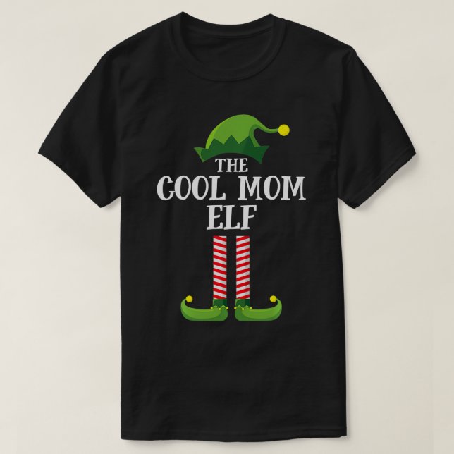 Cool Mom Elf Matching Family Group Christmas Party T-Shirt (Design Front)