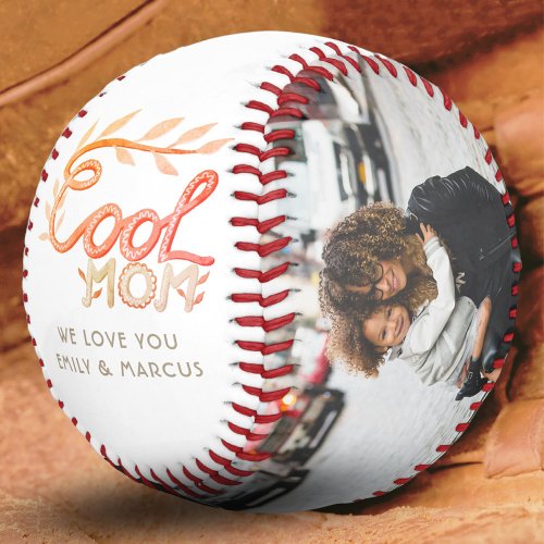 Cool Mom Hand Lettering Mother Keepsake Photo Baseball