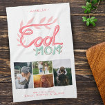 Cool Mom Hand Lettering Mother`s Day 4 Photo  Kitchen Towel<br><div class="desc">Cool Mom Hand Lettering Mother`s Day 4 Photo Kitchen Towel. Artistic handwriting and drawing. Add 4 photos and names and make a great gift for best mom for Mother`s Day,  birthday or Christmas.</div>