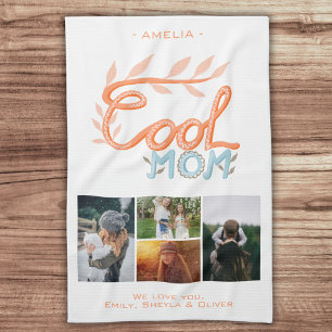 Cool Mom Hand Lettering Mother`s Day 4 Photo  Kitchen Towel