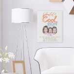 Cool Mom Hand Lettering Mother`s Day Photo  Faux Canvas Print<br><div class="desc">Cute Cool Mom Hand Lettering Mother`s Day Photo Canvas. Trendy orange and pastel blue handwriting. Customize the message,  names and add your photo. A sweet gift for a mother for Mother`s Day,  birthday or Christmas.</div>