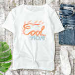 Cool Mom Hand Lettering Mother`s Day  T-Shirt<br><div class="desc">Cute Cool Mom Hand Lettering Drawing Mother`s Day T-shirt. Orange and pastel blue handwriting and drawing.</div>