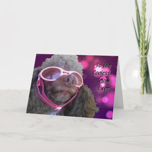 Cool Mom Poodle Happy Mothers Day Card (Front)