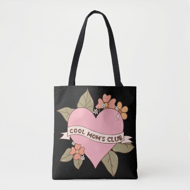 Cool Mom’s Club Personalized Monogram Tote Bag (Front)