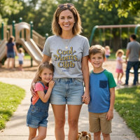 Cool Moms Club Bold Motherhood Blue Yellow Text