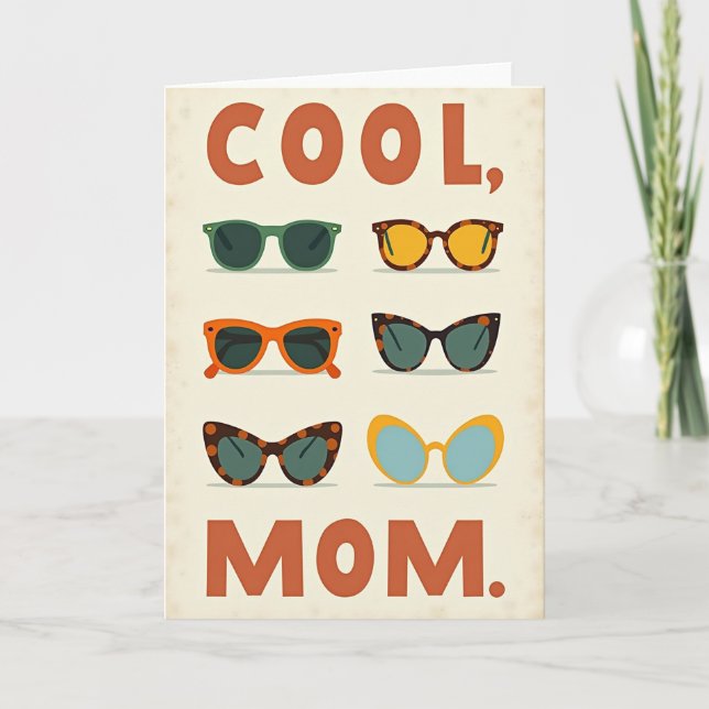 Cool Moms Glasses Mothers Day Card (Front)