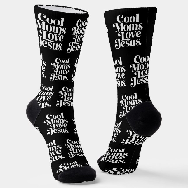 Cool Moms Love Jesus Socks (Angled)