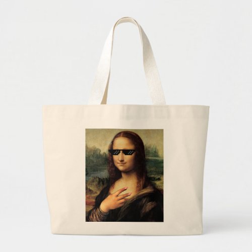 Cool Monalisa Selfie Jumbo Tote Bag