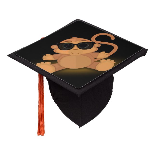 Cool Monkey Graduation Cap Topper (Angled)