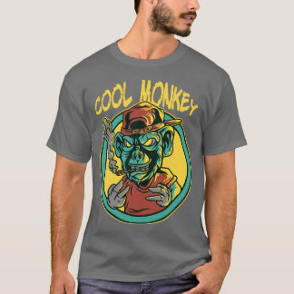 Cool Monkey Illustration T-Shirt