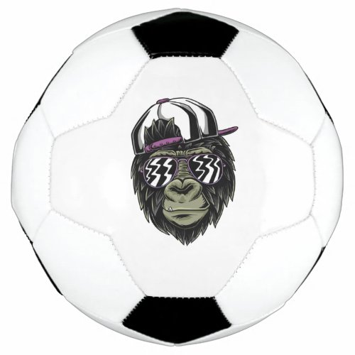 Cool monkey with glasses soccer ball