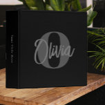 Cool Monochrome Black Grey Trendy Script Monogram 3 Ring Binder<br><div class="desc">Introducing our Cool Monochrome Black Grey Trendy Script Monogram 3-ring binder, a personalized and stylish accessory for women that combines modern minimalist design with functionality. Perfect for back-to-school, this binder serves as an ideal gift for teachers or as a thoughtful present for coworkers in an office setting. Designed with a...</div>