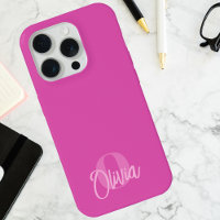 Cool Monochrome Pink Trendy Script Monogram