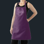 Cool Monochrome Purple Trendy Script Monogram Apron<br><div class="desc">Introducing the Cool Monochrome Preppy Purple Trendy Script Monogram Apron – a perfect fusion of elegant script typography and modern minimalist design. This personalized apron for women makes an ideal custom Mother's Day gift, showcasing a chic and sophisticated script monogram. Designed as a thoughtful and personalized gift for mom, this...</div>
