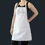 Cool Monochrome White Grey Modern Script Monogram Apron<br><div class="desc">Introducing the Cool Monochrome White Grey Modern Script Monogram Apron – a perfect blend of elegance and functionality. This apron is designed with sophisticated script typography and a modern minimalist monogram, creating a personalized touch that makes it an ideal gift for women, especially mothers. This apron is not just a...</div>