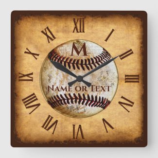 Cool Monogram and Personalized Baseball Clock
