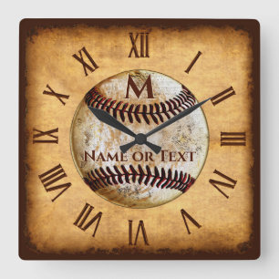 Cool Monogram and Personalized Baseball Clock