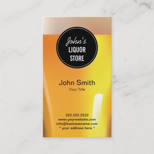 Cool Monogram Beer Bottle Liquor Bar Business Card