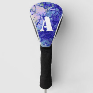 Cool Monogram Blue Abstract Art Golf Head Cover