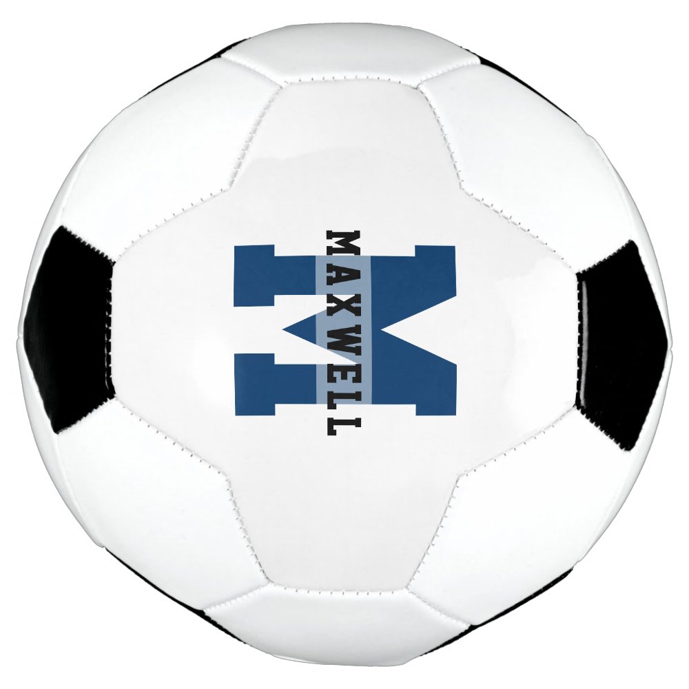 Disover Cool Monogram Custom Name Classic Light Blue Socce Soccer Ball