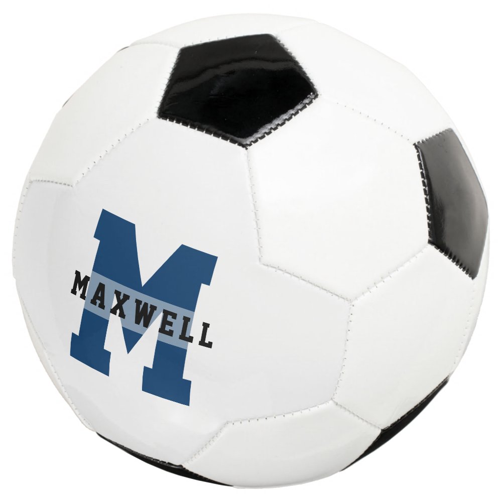 Disover Cool Monogram Custom Name Classic Light Blue Socce Soccer Ball