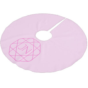 Cool Monogram, Hip Logo Style Pink & Magenta Brushed Polyester Tree Skirt