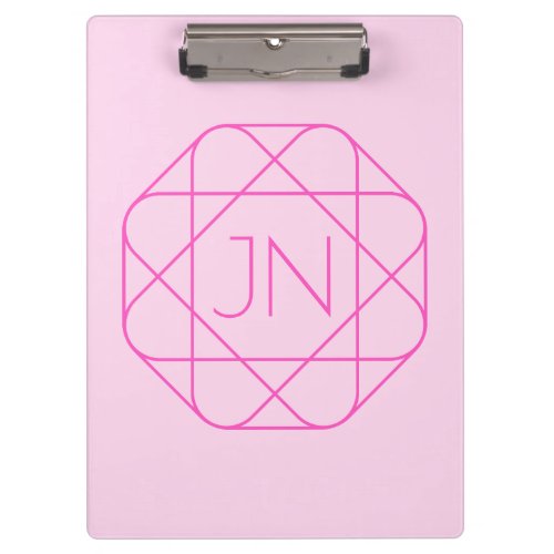 Cool Monogram Hip Logo Style  Pink  Magenta Clipboard