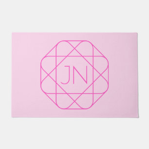 Cool Monogram, Hip Logo Style Pink & Magenta Doormat