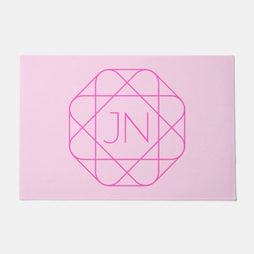Cool Monogram Hip Logo Style  Pink  Magenta Doormat