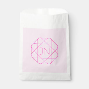 Cool Monogram, Hip Logo Style Pink & Magenta Favor Bag