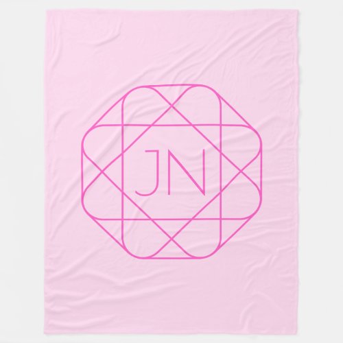 Cool Monogram Hip Logo Style  Pink  Magenta Fleece Blanket