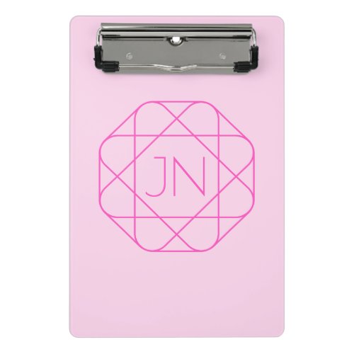Cool Monogram Hip Logo Style  Pink  Magenta Mini Clipboard