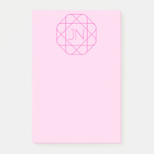 Cool Monogram, Hip Logo Style Pink & Magenta Post-it Notes