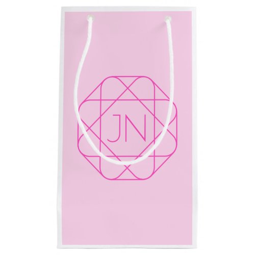 Cool Monogram Hip Logo Style  Pink  Magenta Small Gift Bag