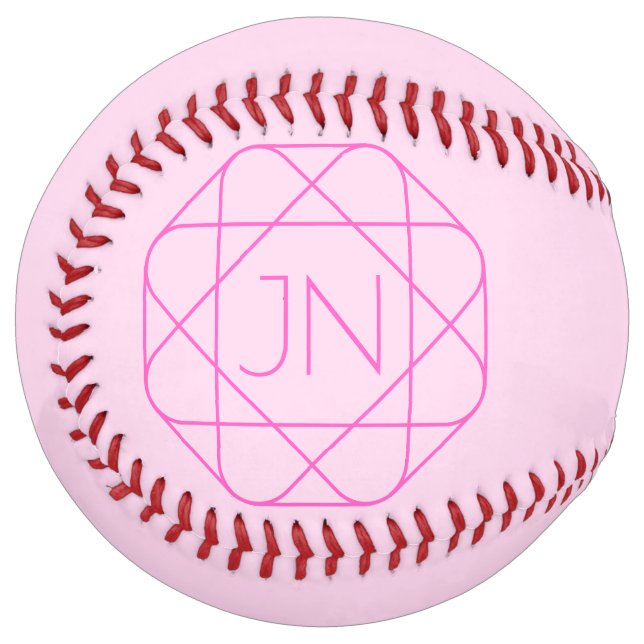 Cool Monogram, Hip Logo Style | Pink & Magenta Softball (Front Left)