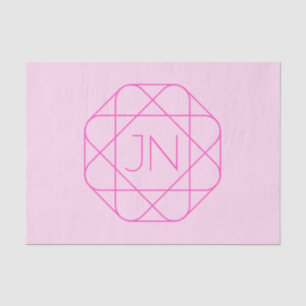 Cool Monogram, Hip Logo Style   Pink & Magenta Tissue Paper