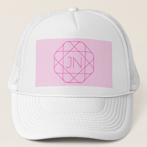 Cool Monogram Hip Logo Style  Pink  Magenta Trucker Hat