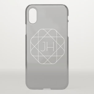 Cool Monogram, Hip Logo Style Vibe   Grey iPhone XS Case