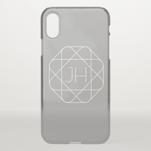 Cool Monogram, Hip Logo Style Vibe | Grey Uncommon iPhone Case (Back)