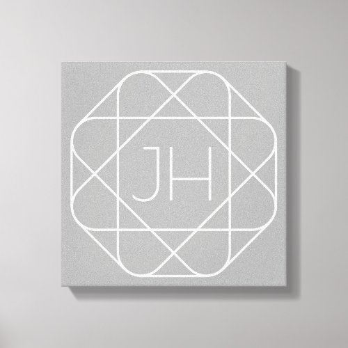 Cool Monogram Hip Logo Style Vibe  Grey  White Canvas Print