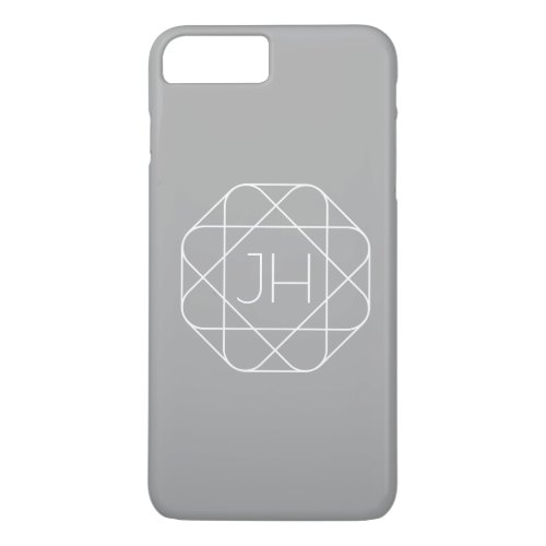Cool Monogram Hip Logo Style Vibe  Grey  White iPhone 8 Plus7 Plus Case
